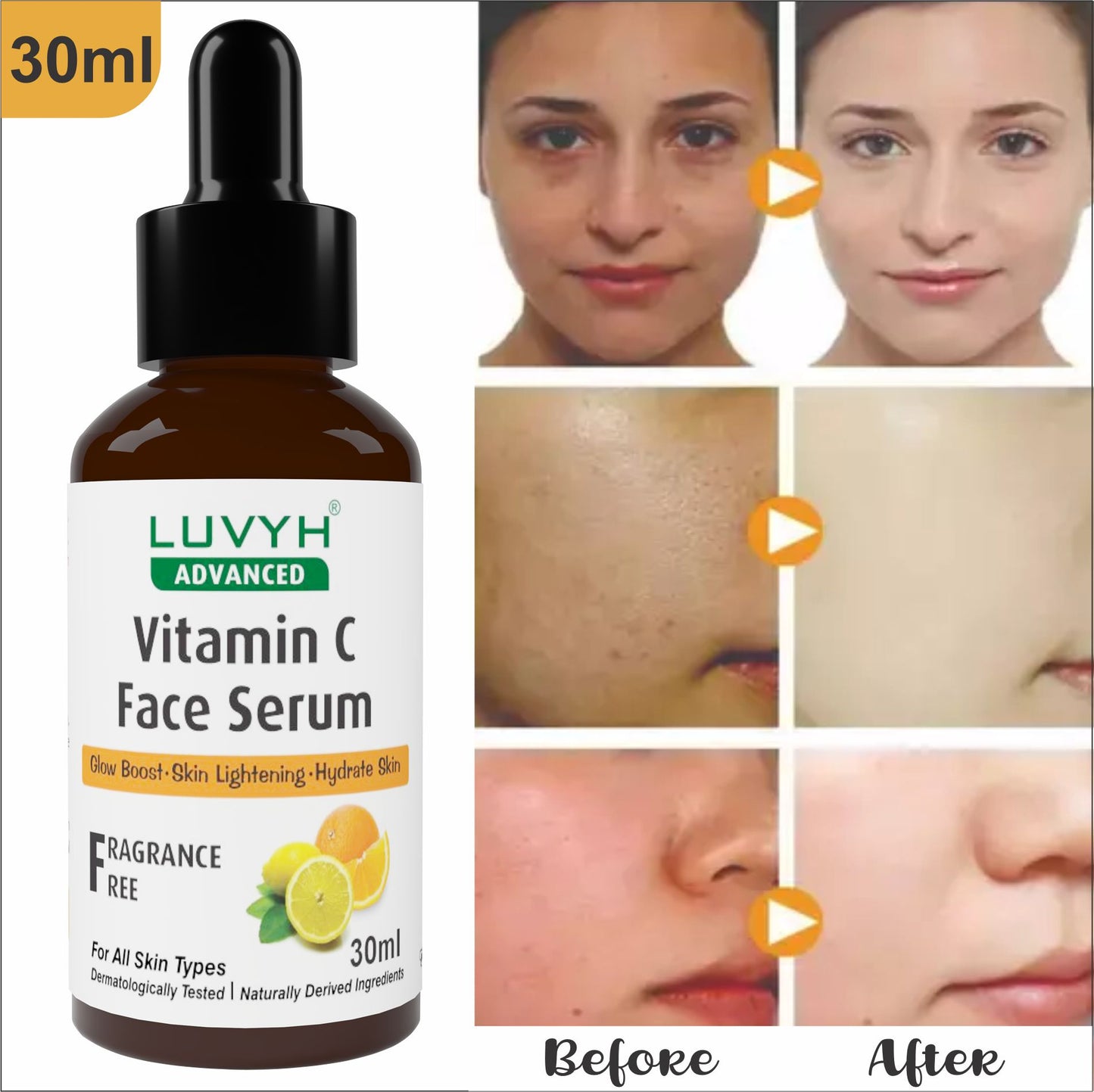 Vitamin C Face Serum - Before and After Results