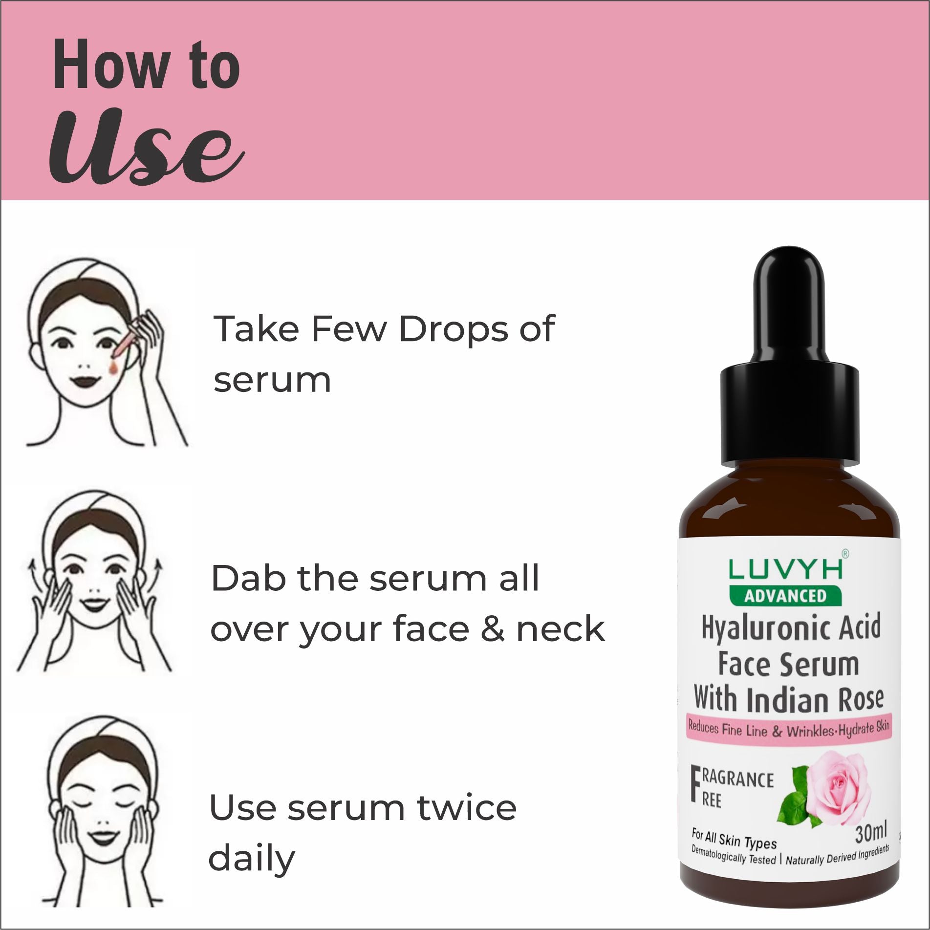  How to Use Hyaluronic Acid Face Serum with Indian Rose 