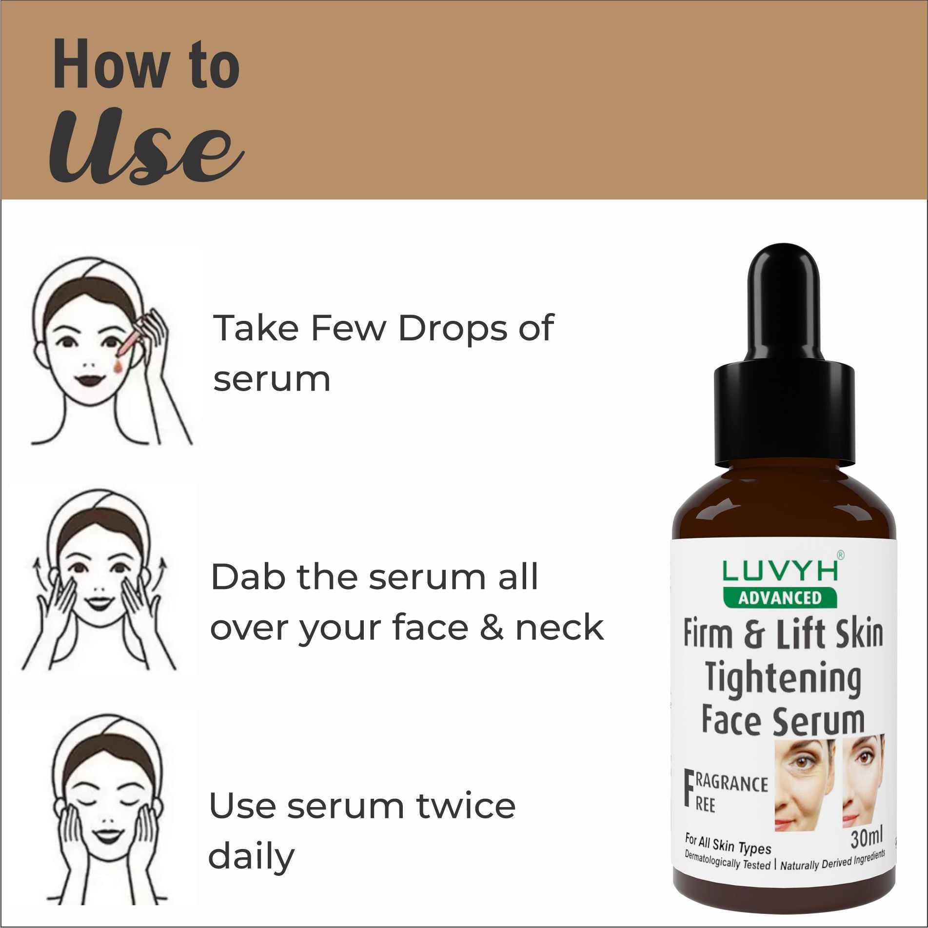 How to use  Firm & Lift Skin Tightening Face  Serum