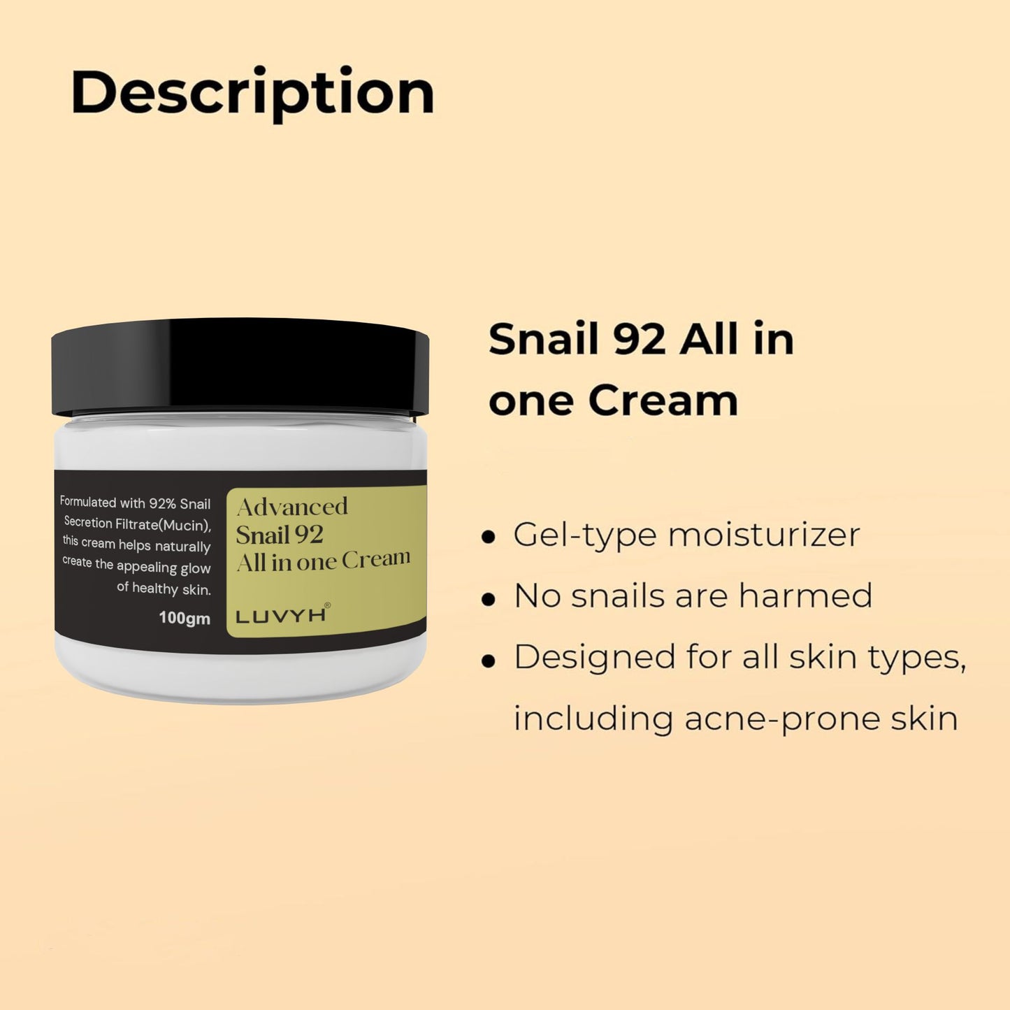 Luvyh Advanced Snail 92 All In One Cream 100g