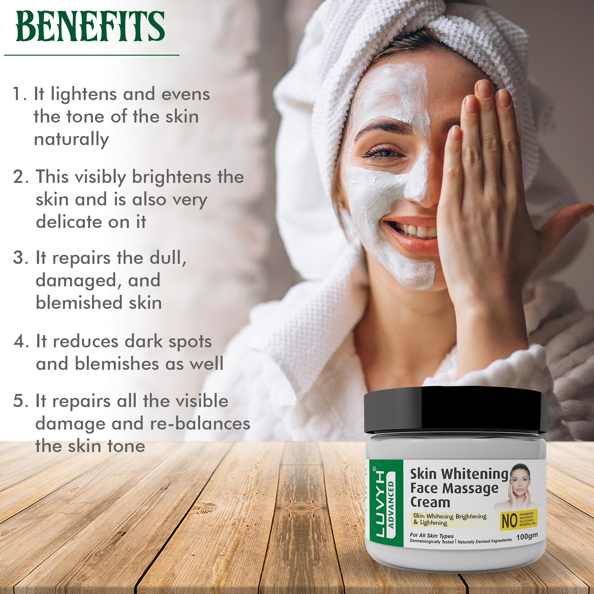 Benefits of  Skin Whitening Face Massage Cream