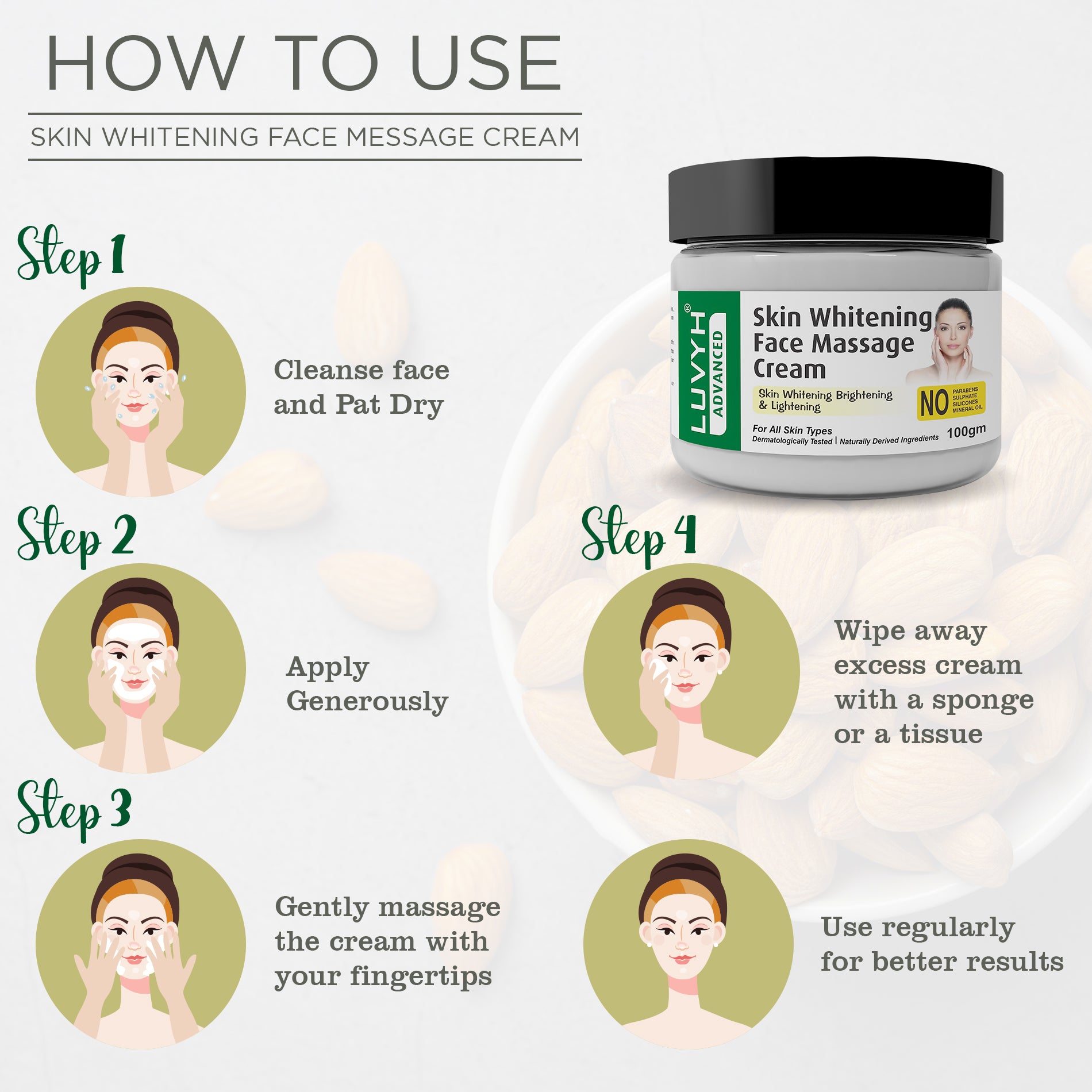 How to use of Skin Whitening Face Massage Cream