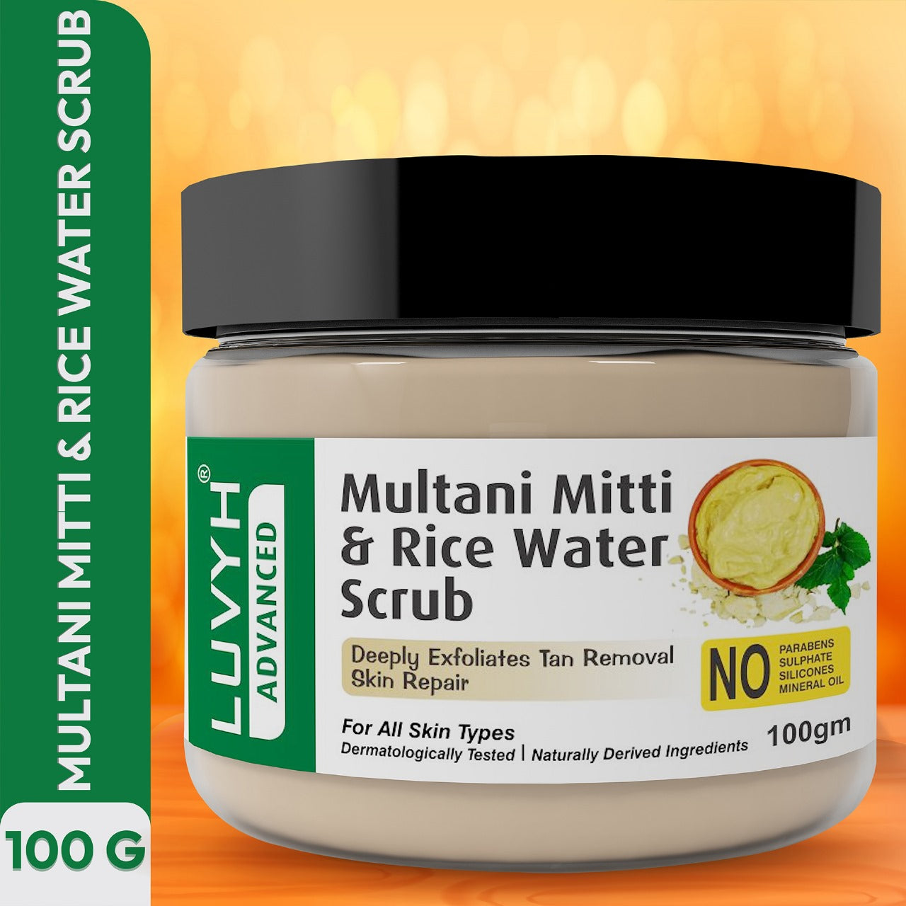 Multani Mitti & Rice Water Scrub For Tan Removal