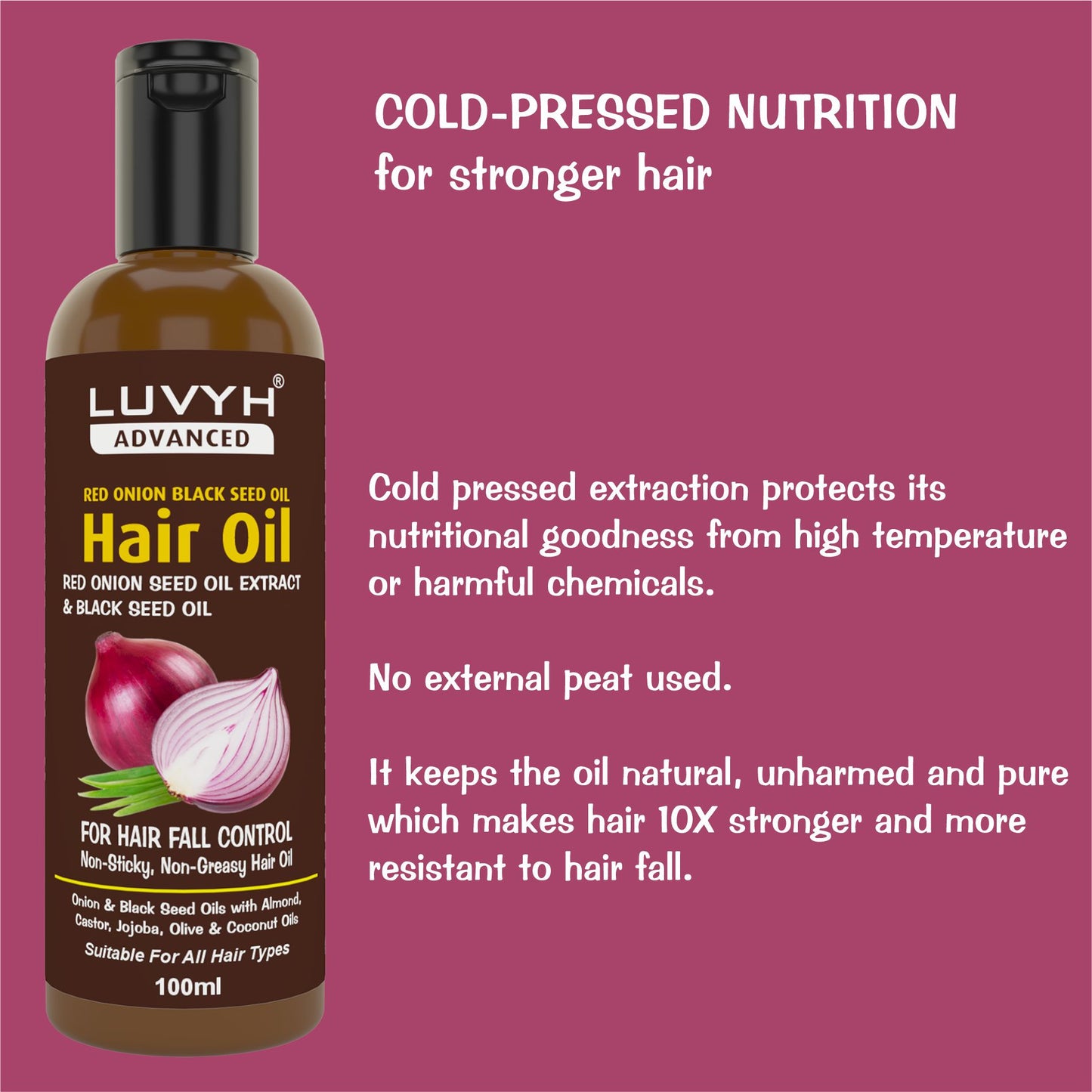 Luvyh Onion Black Seed Hair Oil 100ml