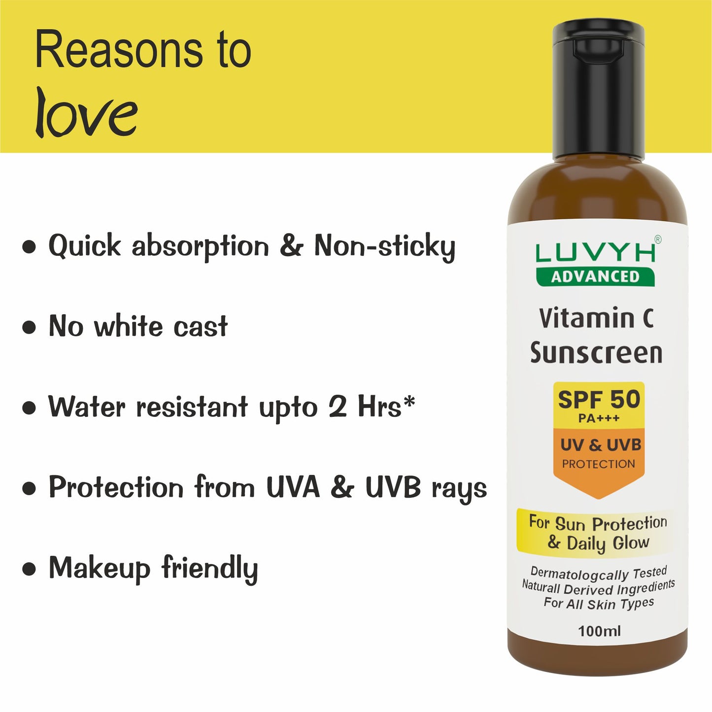 Luvyh Vitamin C Daily Glow Sunscreen SPF 50 100ml