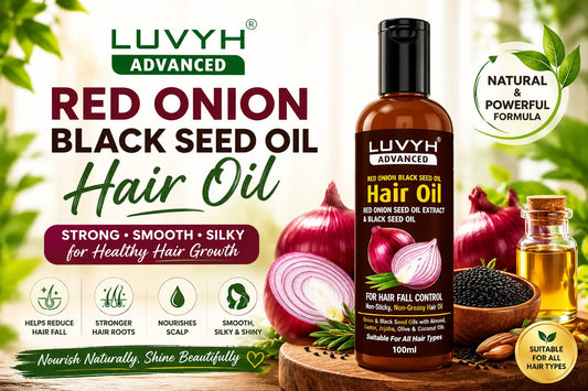 LUVYH Red Onion Black Seed Oil Shampoo – Your Secret to Strong, Smooth & Silky Hair