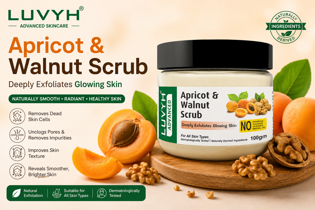 Luvyh Apricot &amp; Walnut Scrub: The Best Natural Face Scrub for Glowing, Smooth &amp; Healthy Skin