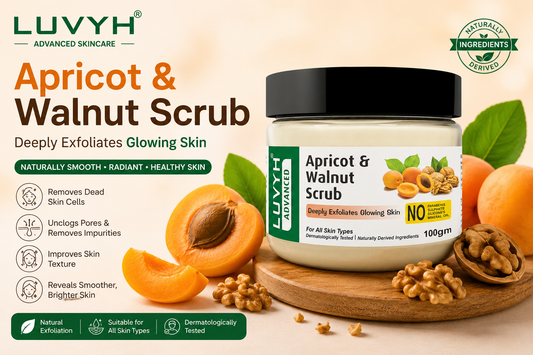 Luvyh Apricot &amp; Walnut Scrub: The Best Natural Face Scrub for Glowing, Smooth &amp; Healthy Skin