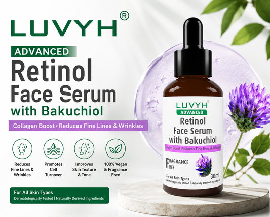 Luvyh Retinol Face Serum with Bakuchiol: Your Secret to Youthful & Glowing Skin