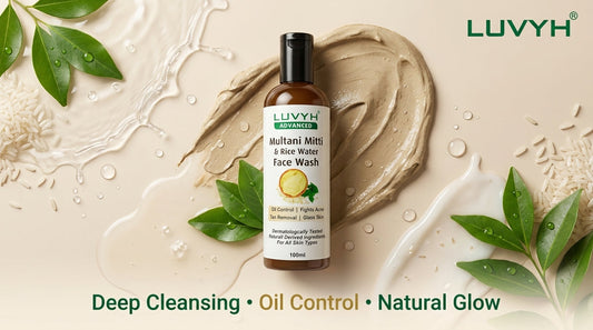 Luvyh Multani Mitti & Rice Water Face Wash – Natural Deep Cleansing for Clear & Glowing Skin