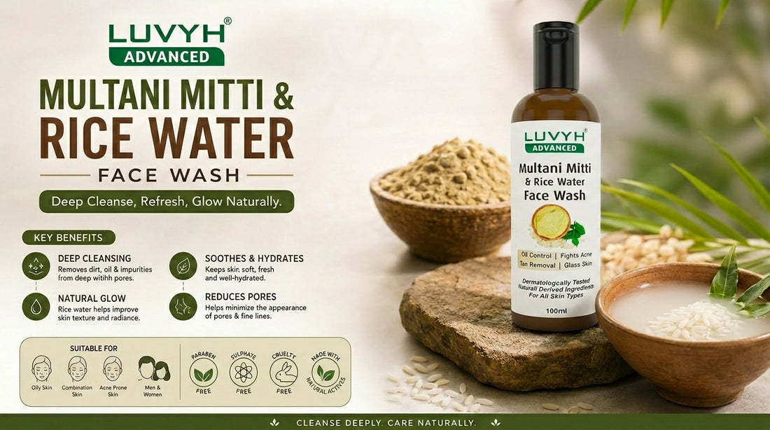 Luvyh Multani Mitti & Rice Water Face Wash: The Secret to Clear, Oil-Free & Glowing Skin