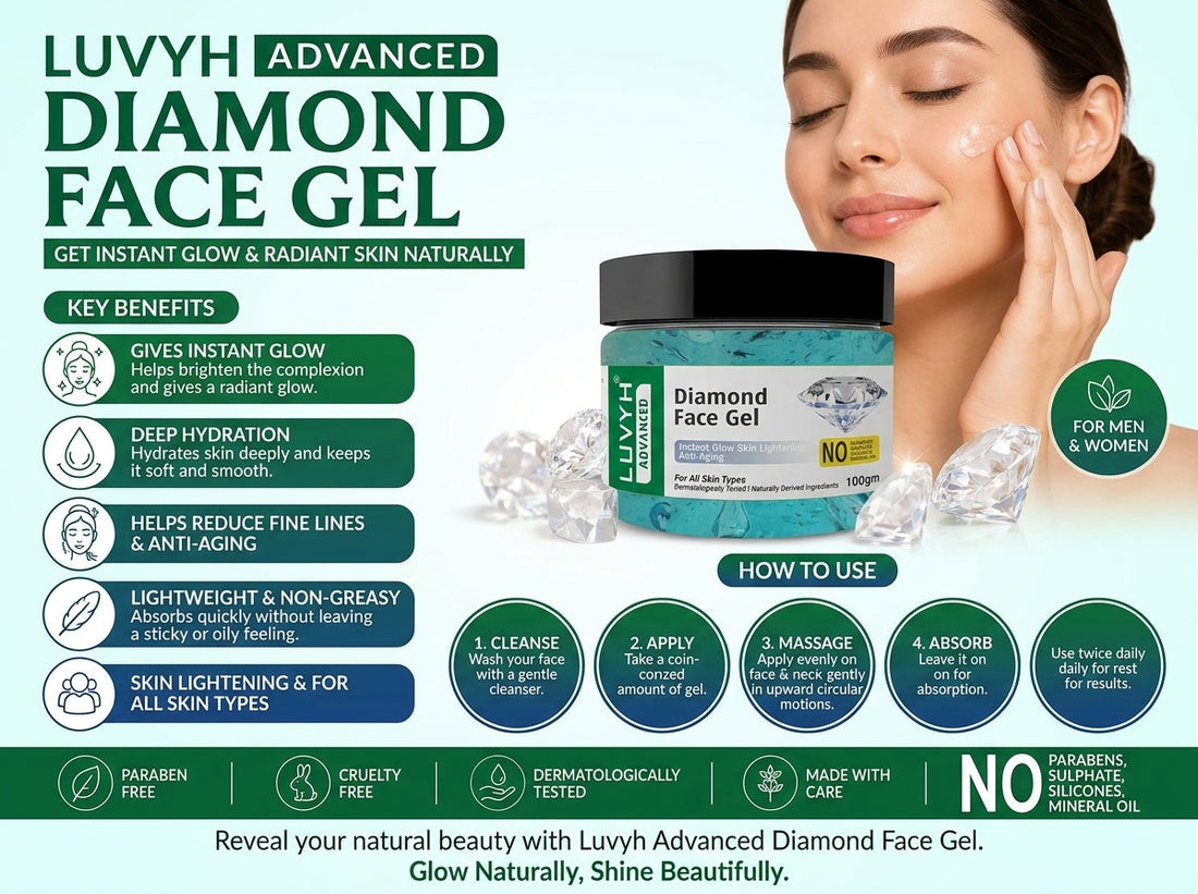 Luvyh Diamond Face Gel – Get Instant Glow &amp; Radiant Skin Naturally