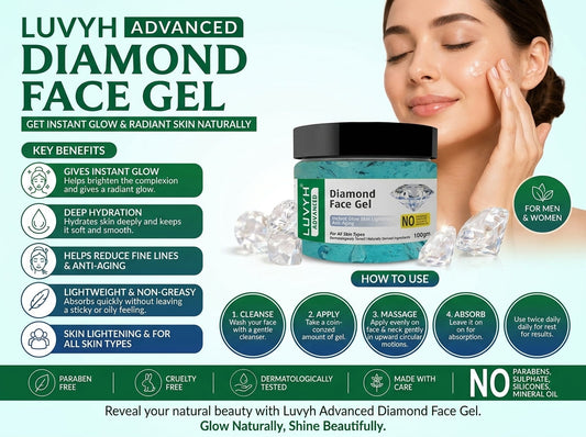 Luvyh Diamond Face Gel – Get Instant Glow &amp; Radiant Skin Naturally