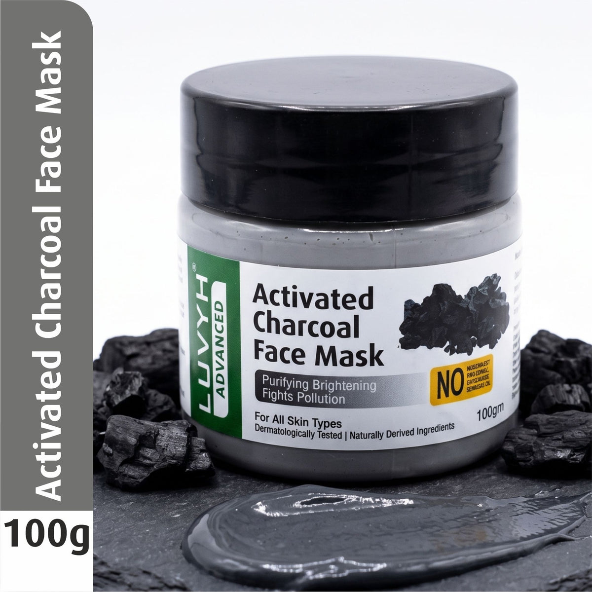 Luvyh Activated Charcoal Face Mask - 100gm