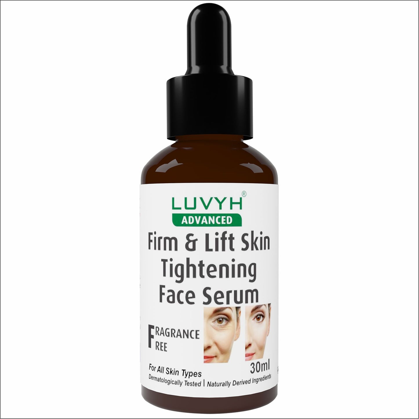 Luvyh Firm & Lift Skin Tightening Face Serum , Organics Radiant Glow Face Serum - Rose Hip 30ML