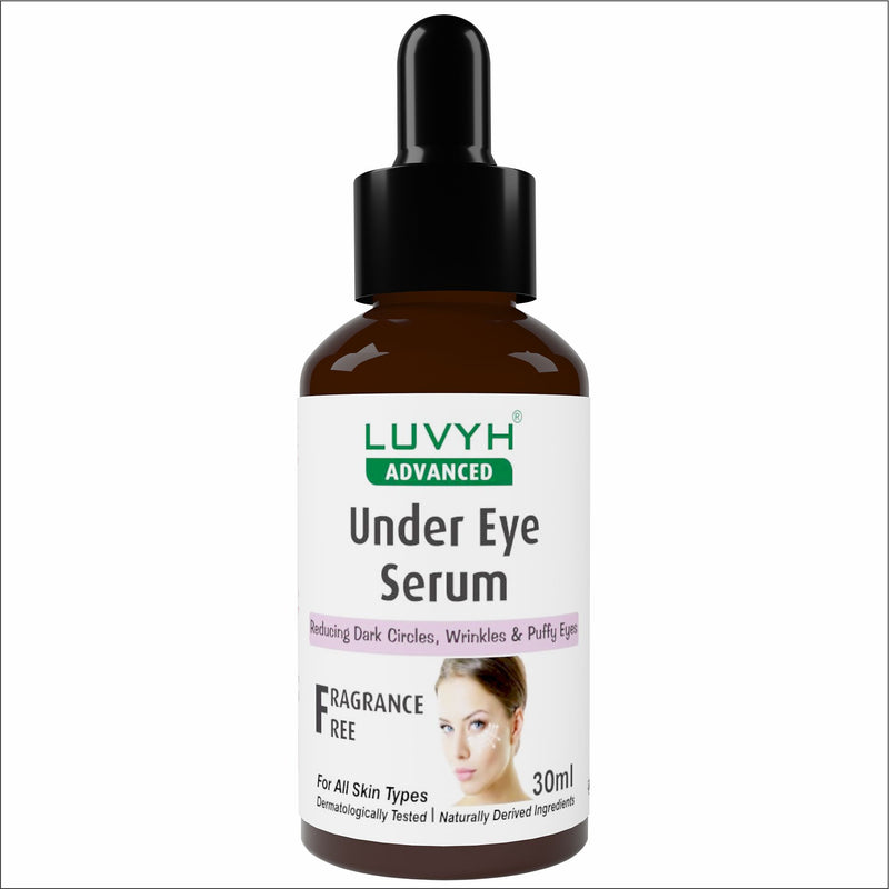 Luvyh Under Eye Serum 30ml bottle for dark circles, puffiness and wrinkles