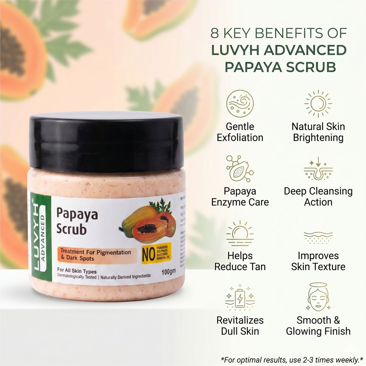 Luvyh Papaya Scrub - 100gm