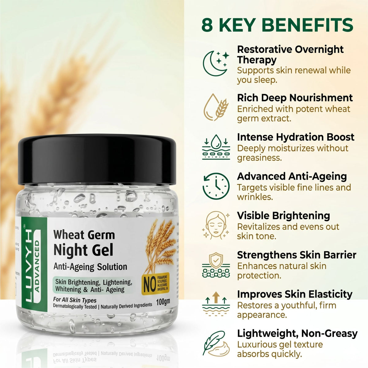 Luvyh Wheat Germ Night Gel 100g