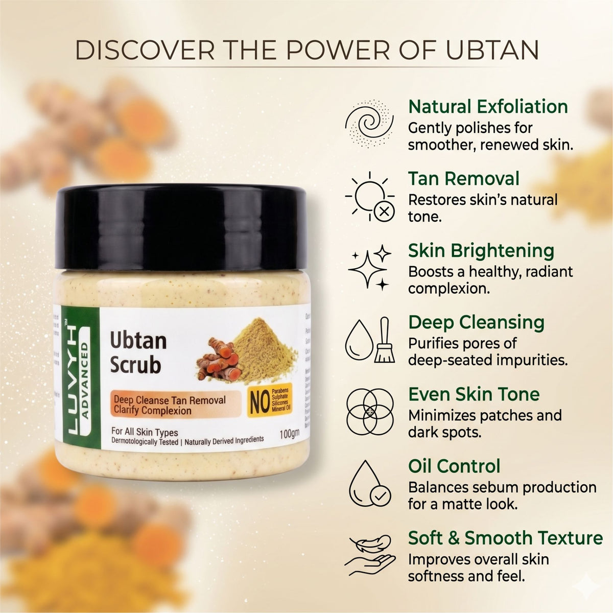 Luvyh Ubtan Face Scrub - 100g