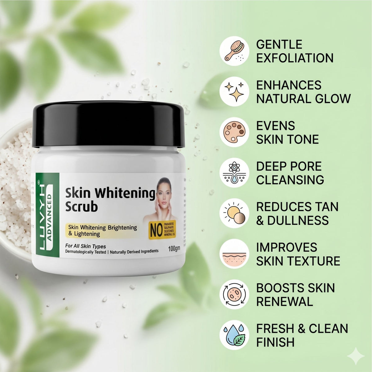 Luvyh Skin Whitening Scrub - 100g