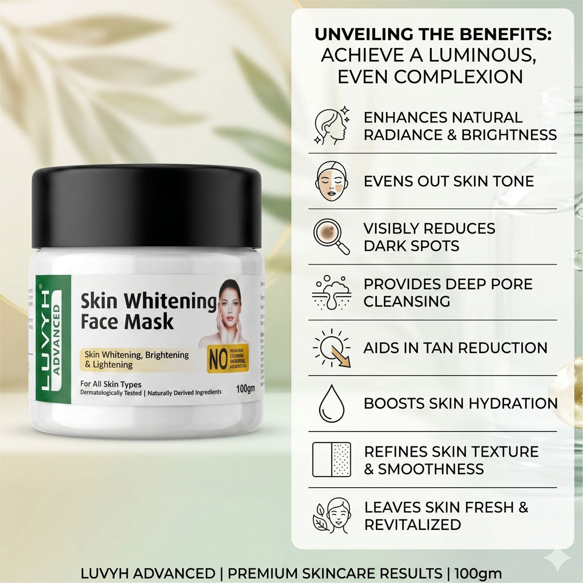 Luvyh Skin Whitening Face Mask - 100g
