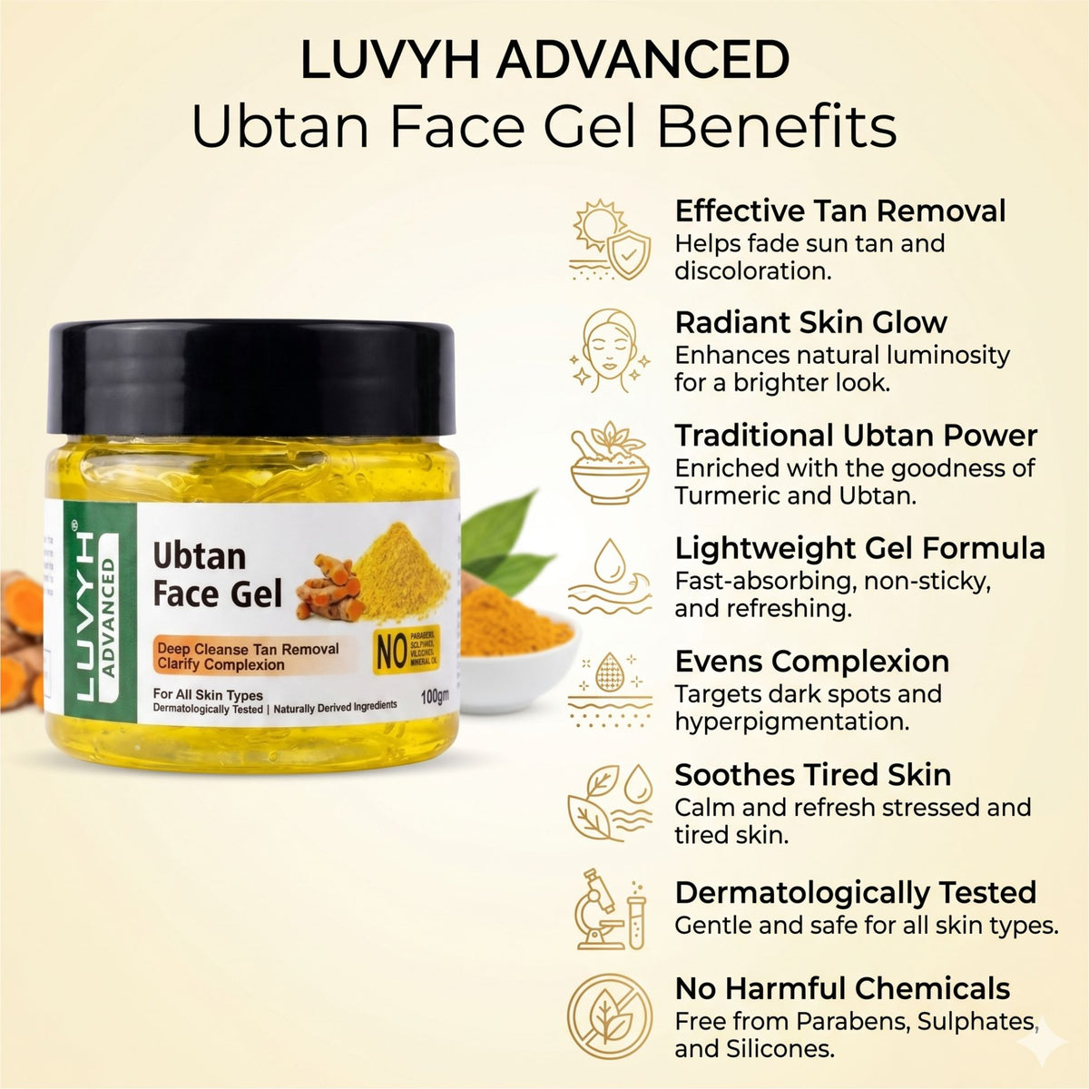Luvyh Ubtan Face Gel - 100g