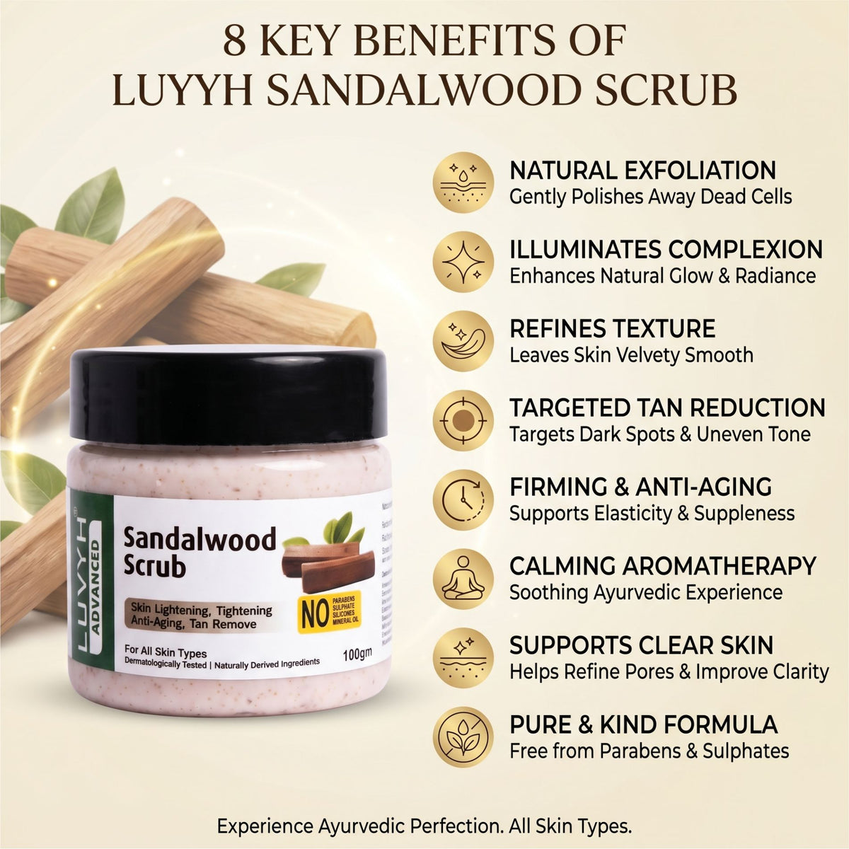 Luvyh Sandalwood Scrub - 100gm