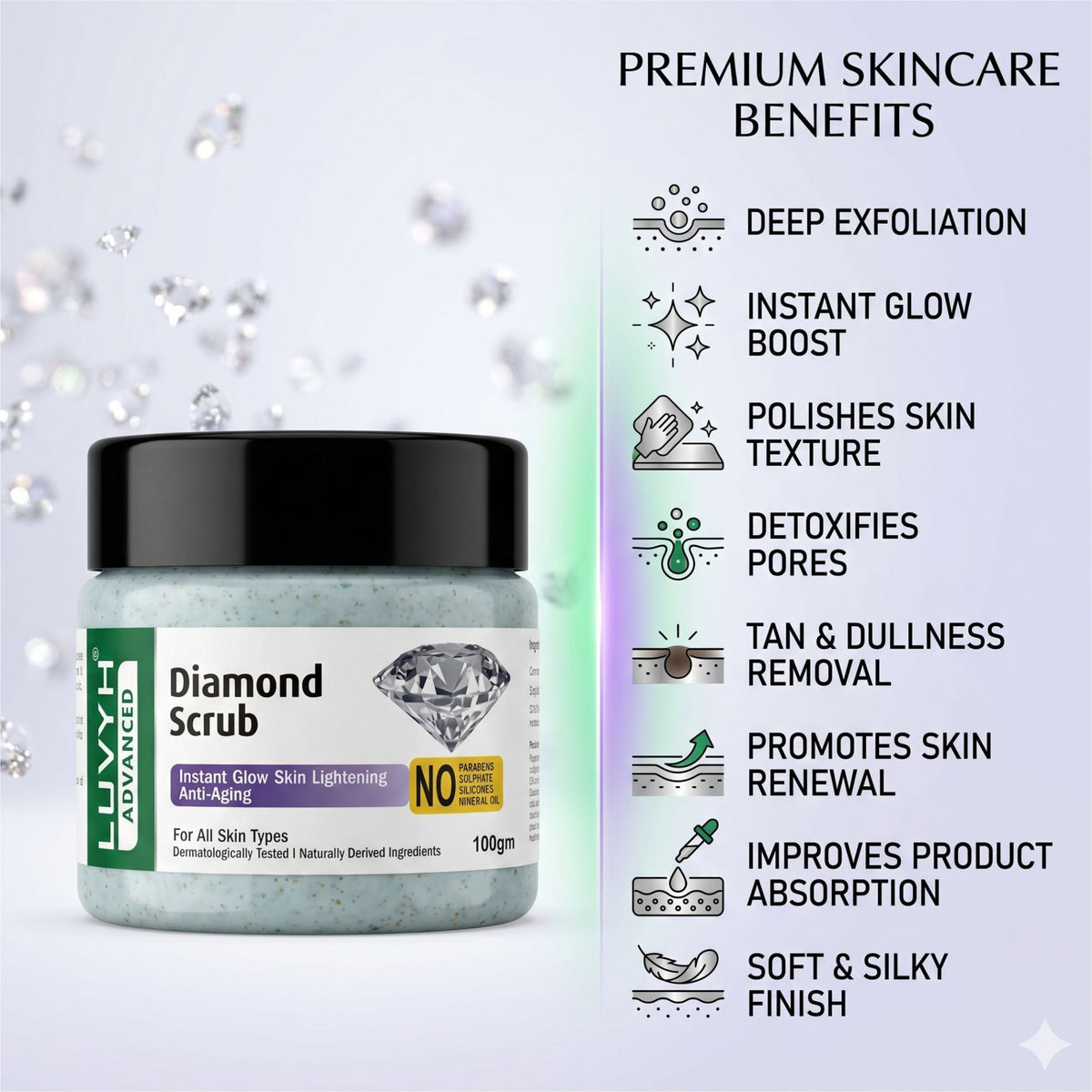 Luvyh Diamond Scrub- 100gm