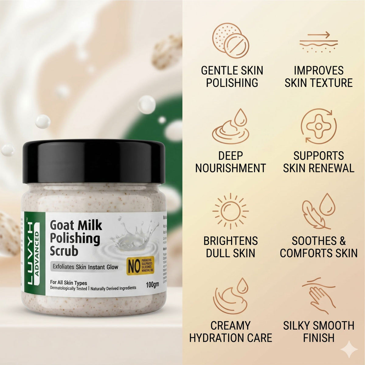 Luvyh Goat Milk Polishing Scrub- 100gm