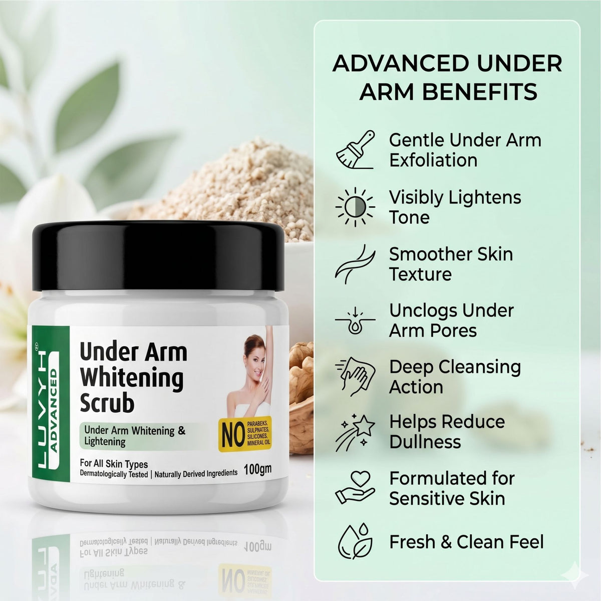Luvyh Under Arm Whitening Scrub 100g