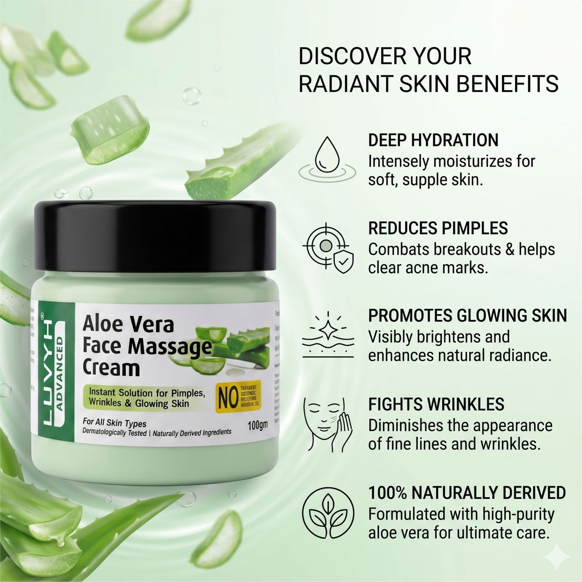 Luvyh Aloe Vera Face Massage Cream- 100gm