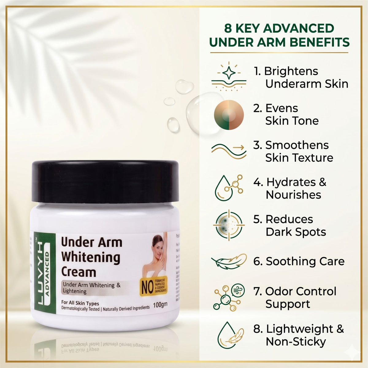 Luvyh Advanced Underarm Whitening Cream 100g