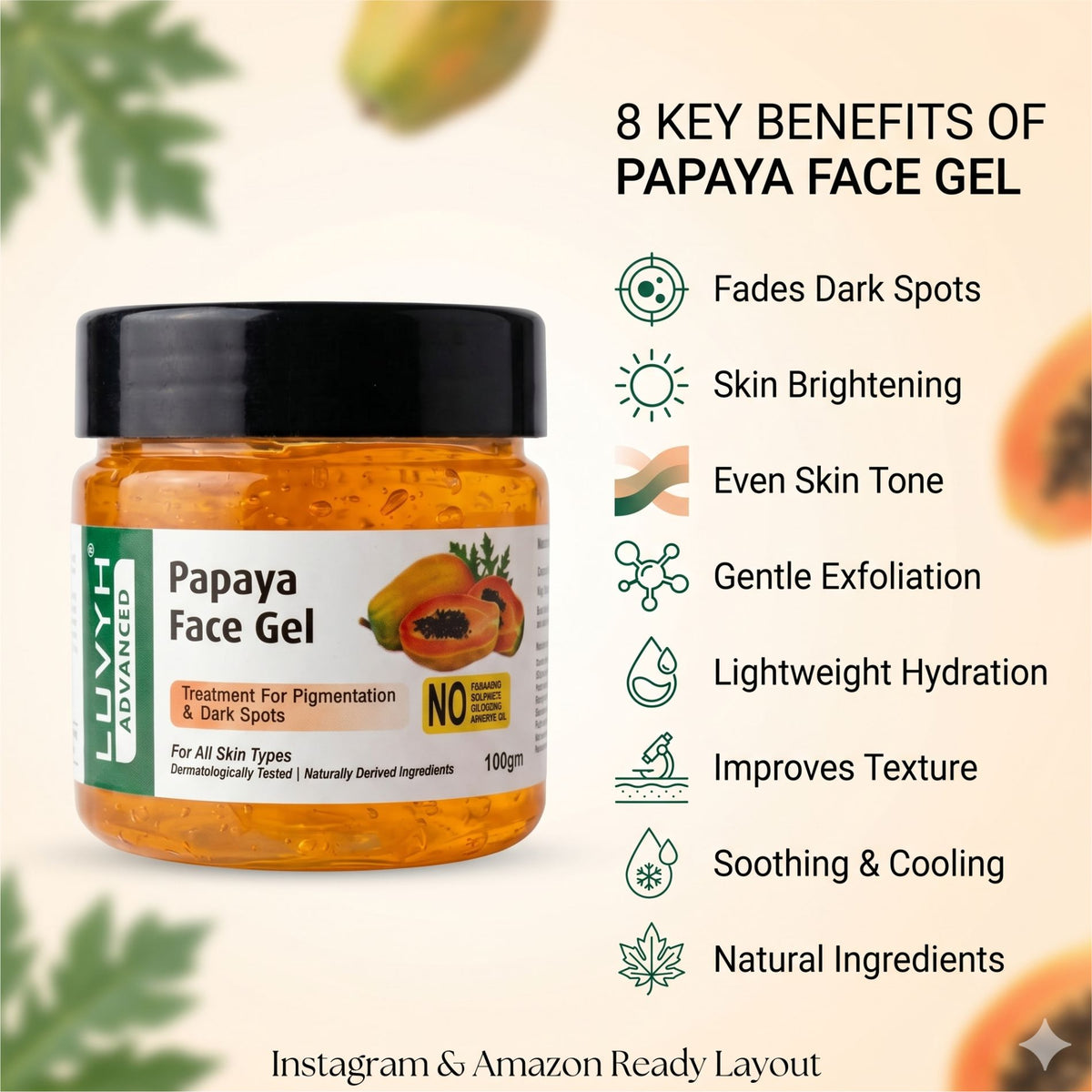 Luvyh Papaya Face Gel- 100gm