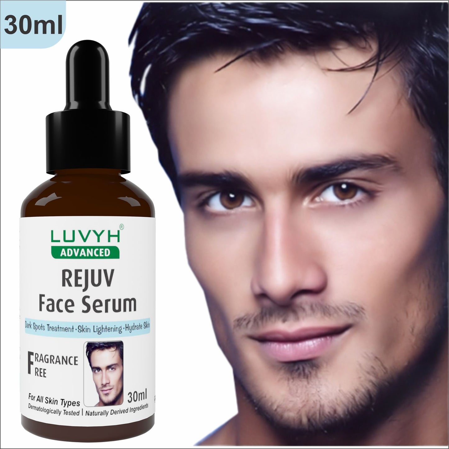 Luvyh Face Serum for Glowing Skin for Men, 10% Niacinamide for Acne Scars, Dark Spots 30ML