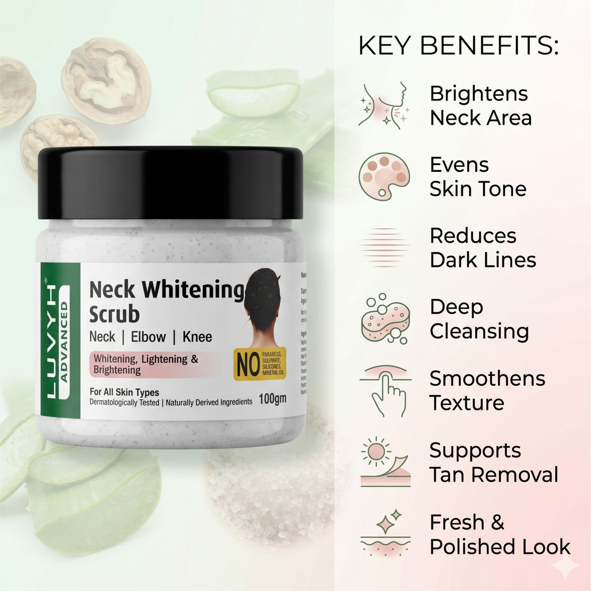 Luvyh Neck Whitening Scrub 100g