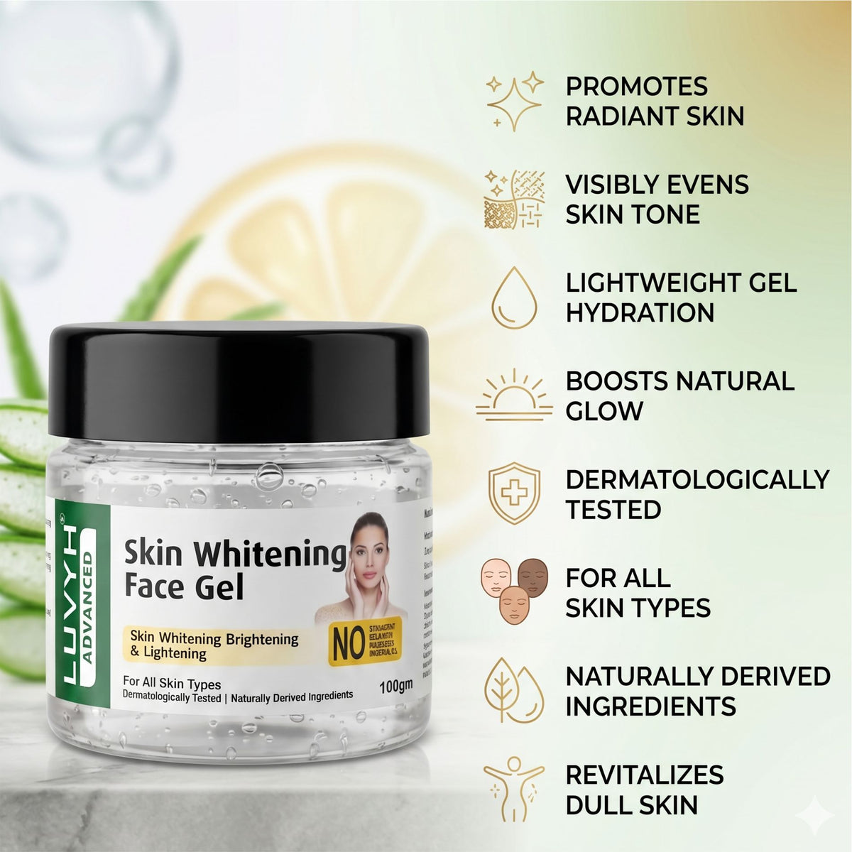 Luvyh Skin Whitening Face Gel - 100g