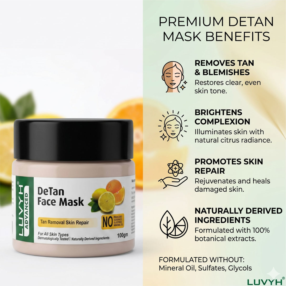 Luvyh DeTan Face Mask- 100gm