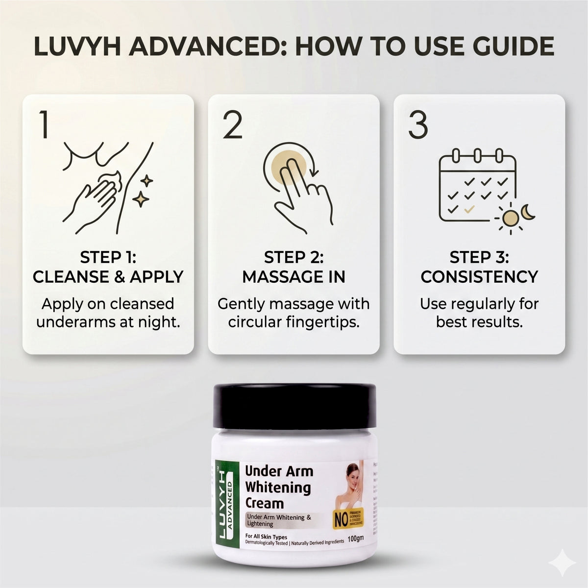 Luvyh Advanced Underarm Whitening Cream 100g