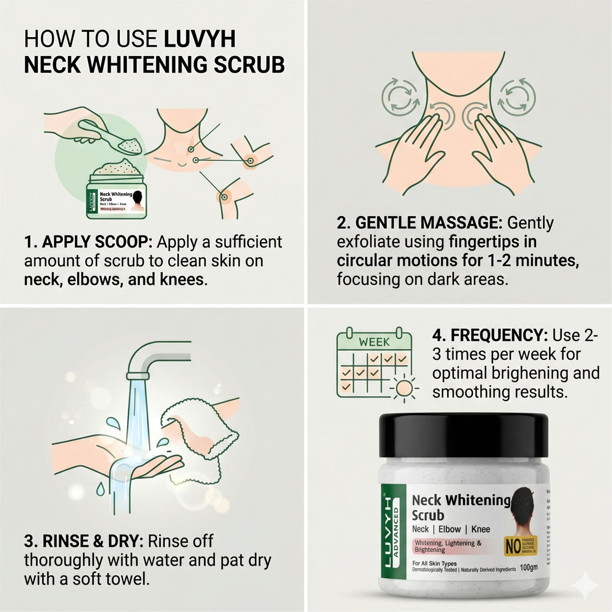 Luvyh Neck Whitening Scrub 100g