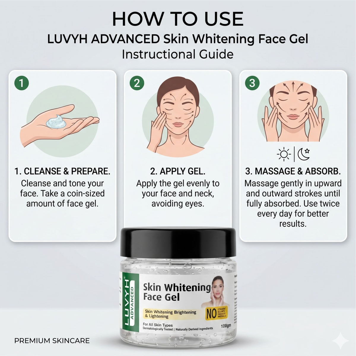 Luvyh Skin Whitening Face Gel - 100g