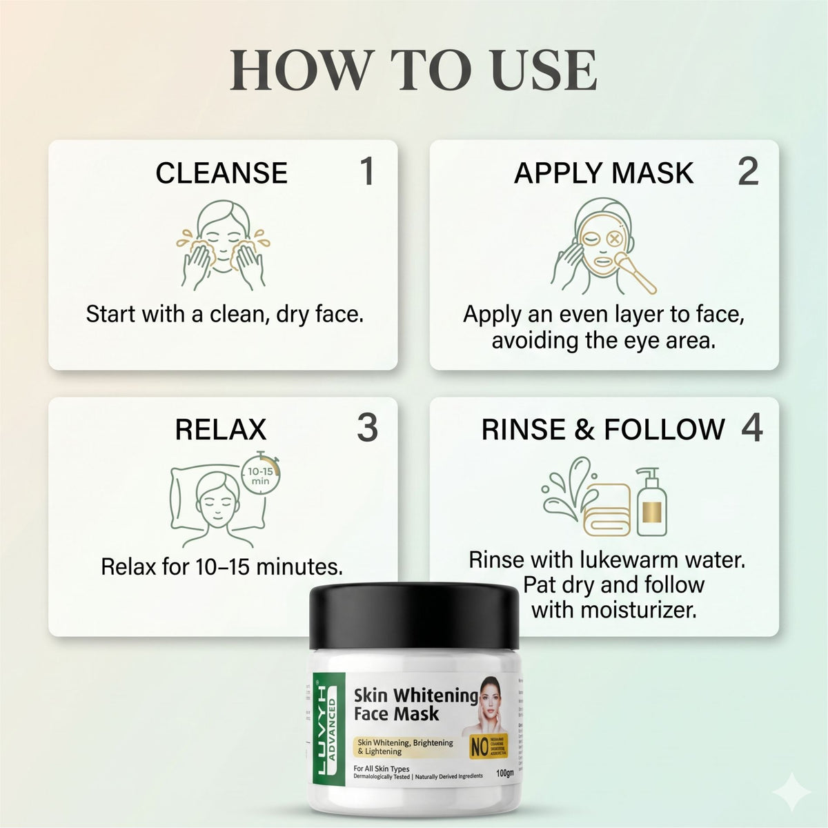 Luvyh Skin Whitening Face Mask - 100g