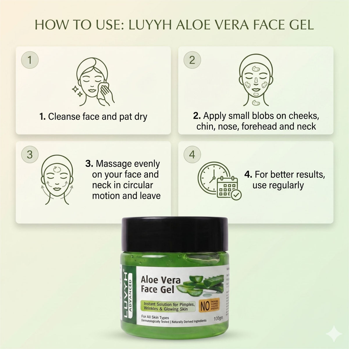 Luvyh Aloe Vera Face Gel - 100gm