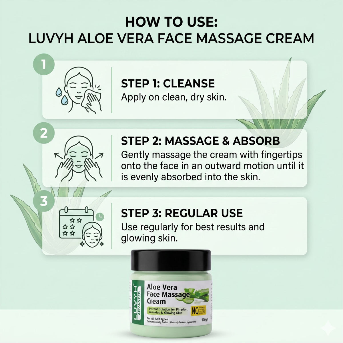 Luvyh Aloe Vera Face Massage Cream- 100gm
