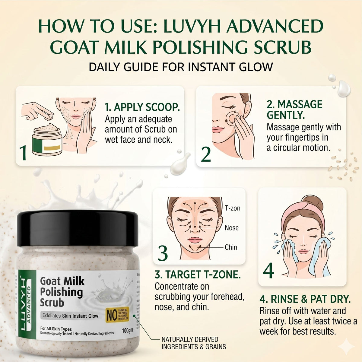 Luvyh Goat Milk Polishing Scrub- 100gm