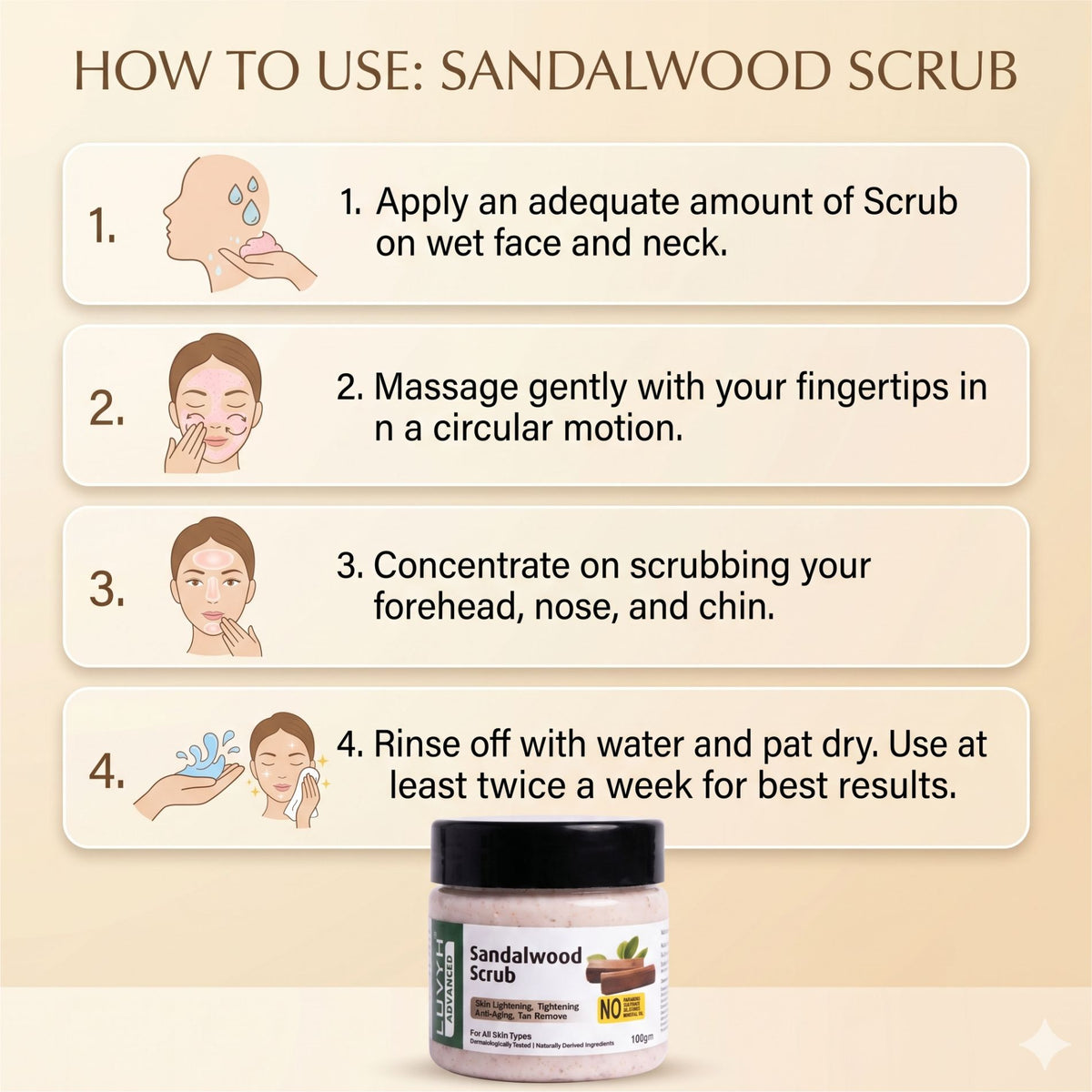 Luvyh Sandalwood Scrub - 100gm