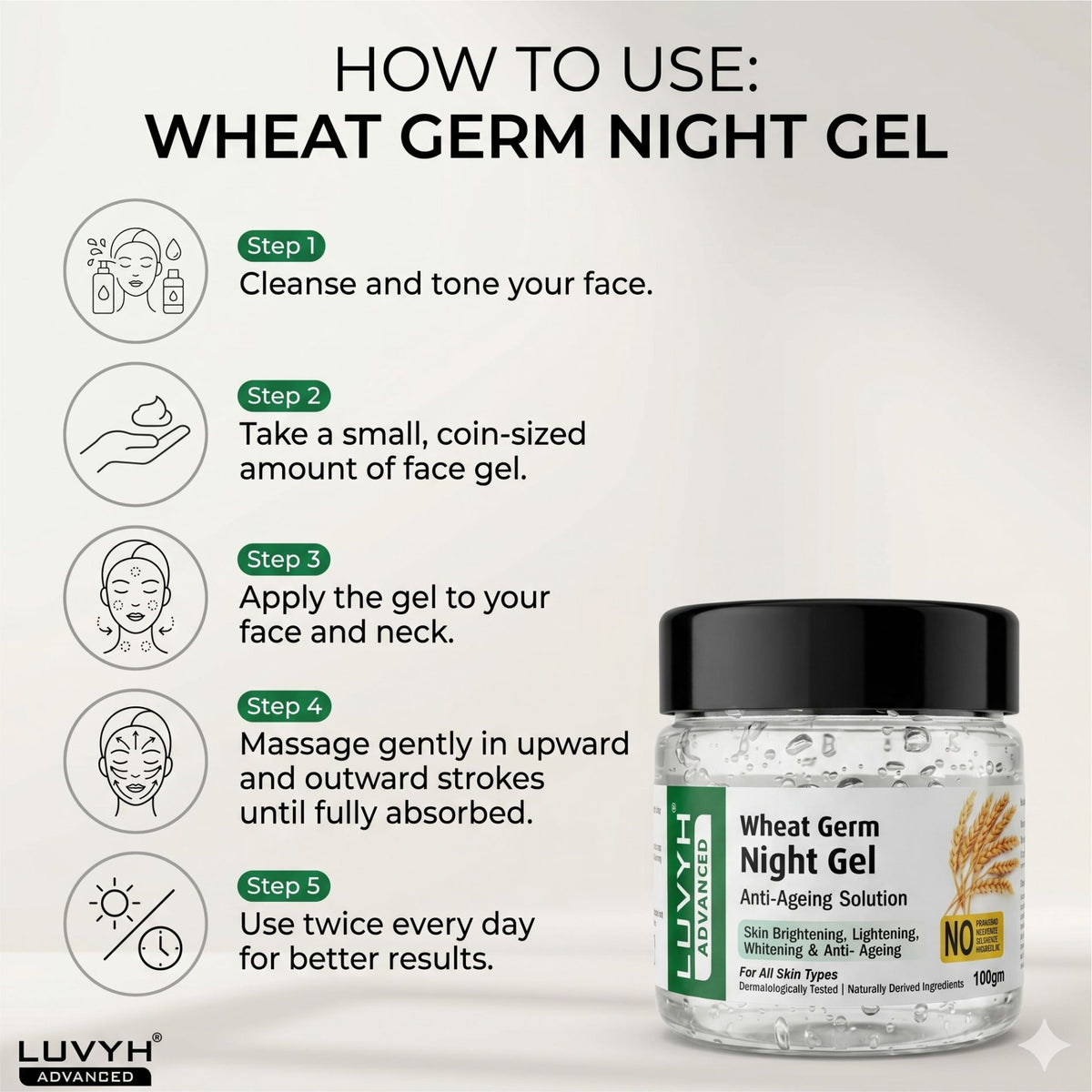 Luvyh Wheat Germ Night Gel 100g