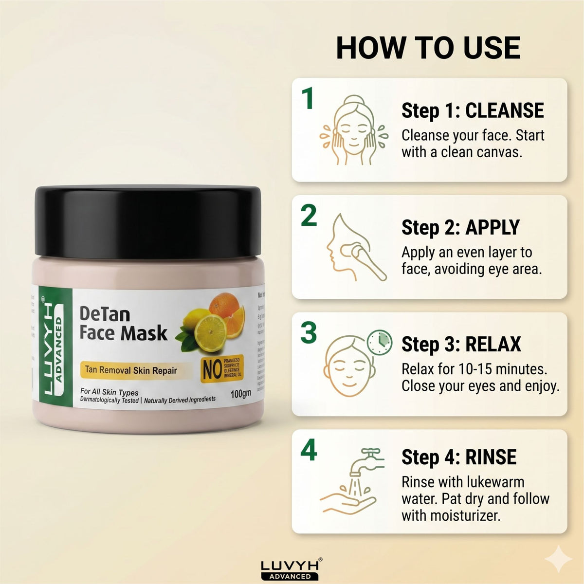 Luvyh DeTan Face Mask- 100gm
