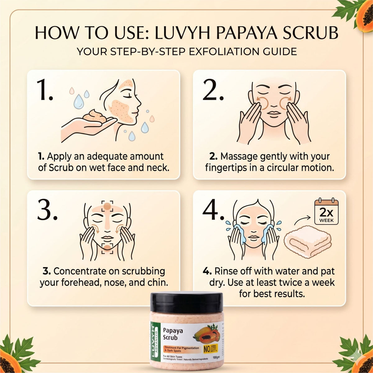 Luvyh Papaya Scrub - 100gm