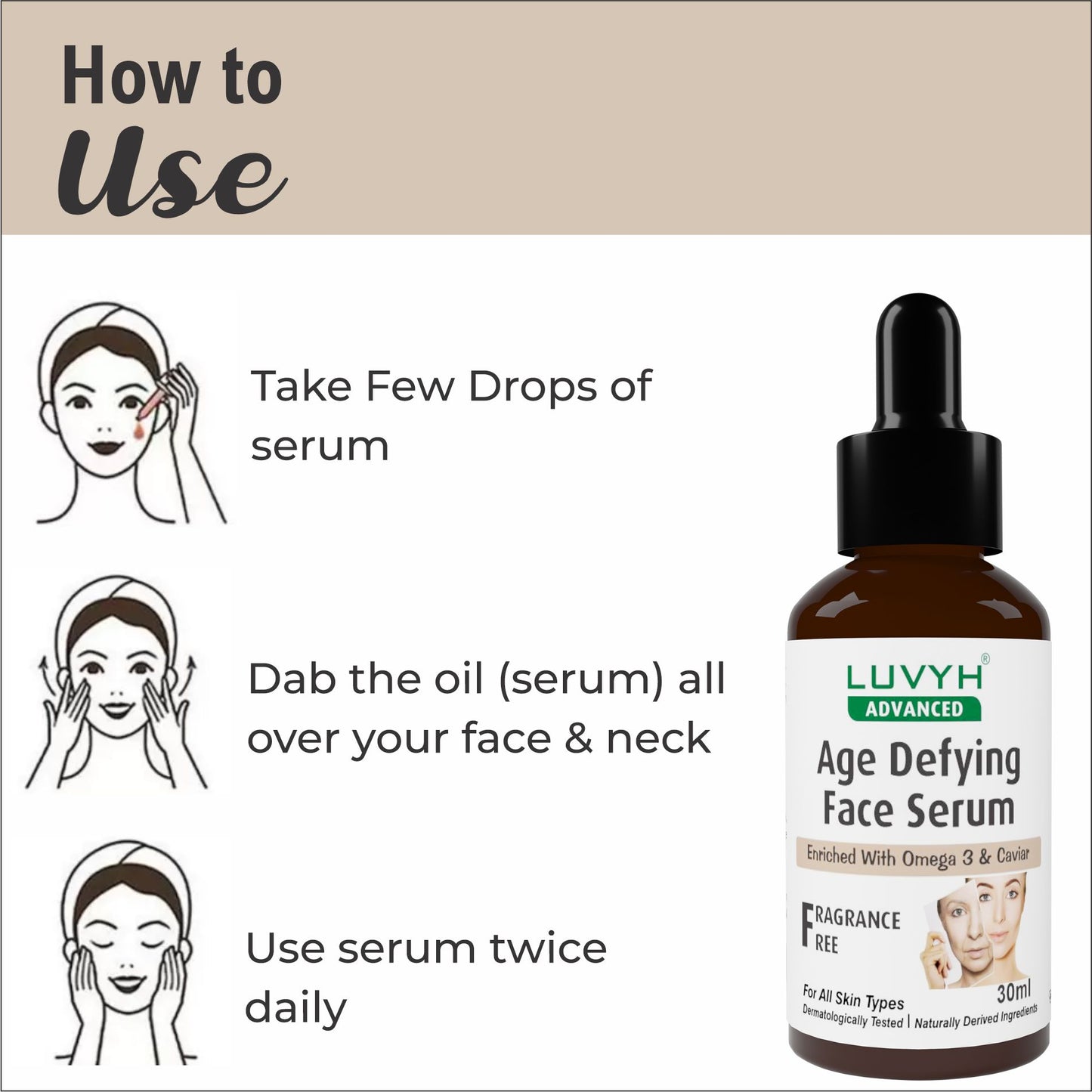 Luvyh Retinol+Eternal Youth Age Defying Skin Firming Serum With Ceramides+ Hyaluronic , 100 % Vegan , Face Serum for Glowing Skin 30ML
