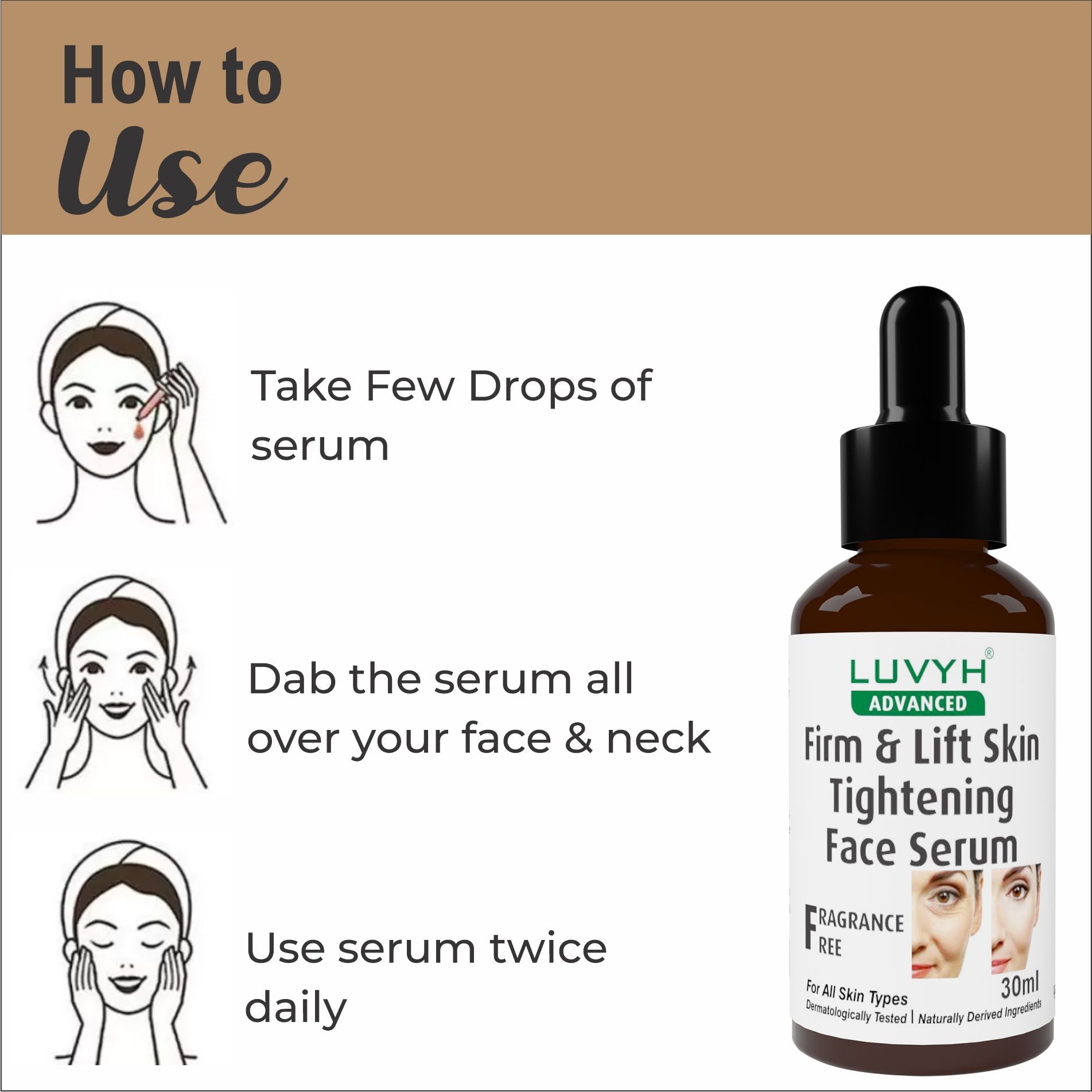 How to use  Firm & Lift Skin Tightening Face  Serum 